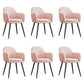 Upholstered Velvet Dining Arm Chair Solid Back Armchair with Metal Legs Pink 6 Piece Set Black Clearhalo ' kitchen&dining_furn' 'Dining Chairs' 'Dining Tables & Seating' 'dining_chair' 'furn' 'furn_dining_chair' 'Furniture' 'furniture_dining_chair' 'Kitchen & Dining Furniture' 'kitchen' 4038200