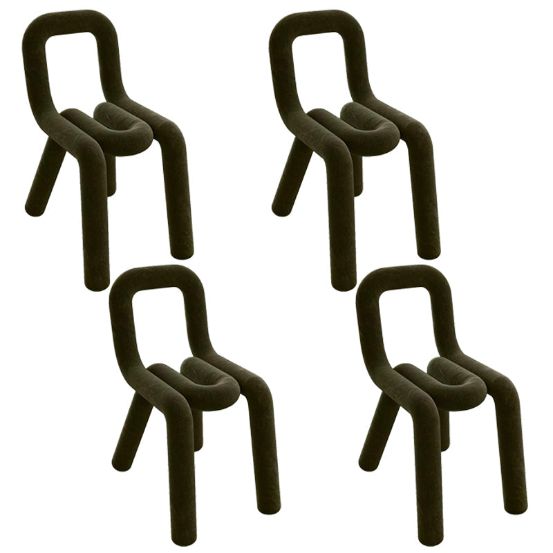 Contemporary Style Velvet Chairs Dining Room Open Back Side Chairs Set Army Green 4 Piece Set Clearhalo ' kitchen&dining_furn' 'Dining Chairs' 'Dining Tables & Seating' 'dining_chair' 'furn' 'furn_dining_chair' 'Furniture' 'furniture_dining_chair' 'Kitchen & Dining Furniture' 'kitchen' 4038204