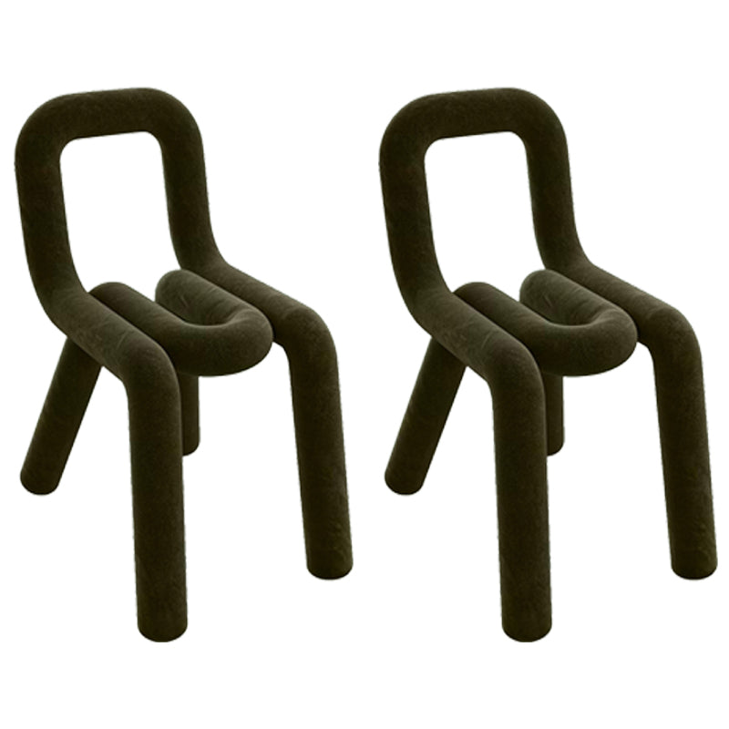 Contemporary Style Velvet Chairs Dining Room Open Back Side Chairs Set Army Green 2 Piece Set Clearhalo ' kitchen&dining_furn' 'Dining Chairs' 'Dining Tables & Seating' 'dining_chair' 'furn' 'furn_dining_chair' 'Furniture' 'furniture_dining_chair' 'Kitchen & Dining Furniture' 'kitchen' 4038207