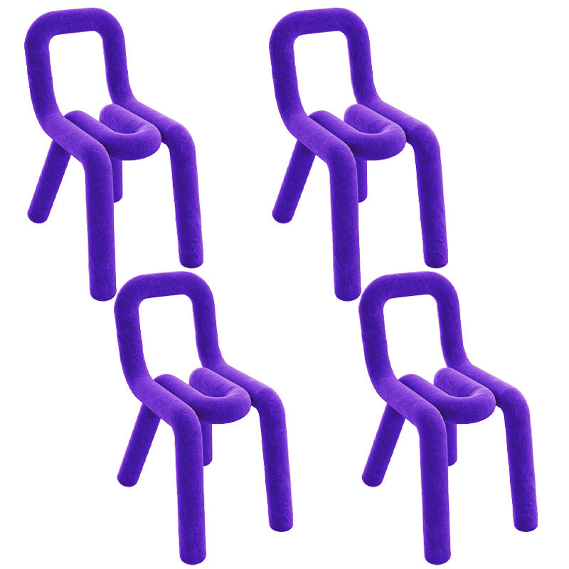 Contemporary Style Velvet Chairs Dining Room Open Back Side Chairs Set Purple 4 Piece Set Clearhalo ' kitchen&dining_furn' 'Dining Chairs' 'Dining Tables & Seating' 'dining_chair' 'furn' 'furn_dining_chair' 'Furniture' 'furniture_dining_chair' 'Kitchen & Dining Furniture' 'kitchen' 4038216