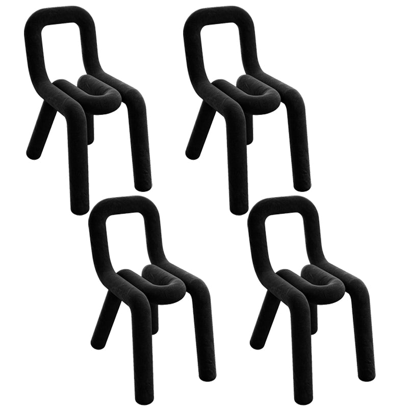 Contemporary Style Velvet Chairs Dining Room Open Back Side Chairs Set Black 4 Piece Set Clearhalo ' kitchen&dining_furn' 'Dining Chairs' 'Dining Tables & Seating' 'dining_chair' 'furn' 'furn_dining_chair' 'Furniture' 'furniture_dining_chair' 'Kitchen & Dining Furniture' 'kitchen' 4038232