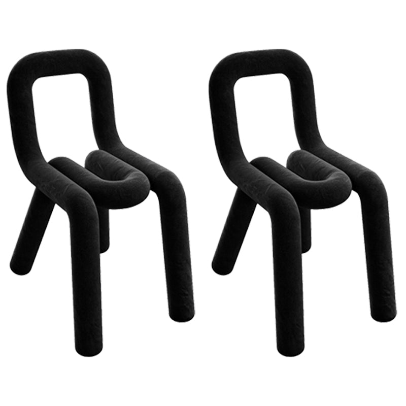 Contemporary Style Velvet Chairs Dining Room Open Back Side Chairs Set Black 2 Piece Set Clearhalo ' kitchen&dining_furn' 'Dining Chairs' 'Dining Tables & Seating' 'dining_chair' 'furn' 'furn_dining_chair' 'Furniture' 'furniture_dining_chair' 'Kitchen & Dining Furniture' 'kitchen' 4038234