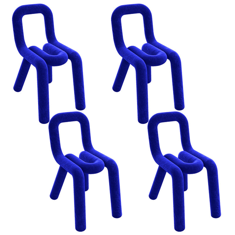 Contemporary Style Velvet Chairs Dining Room Open Back Side Chairs Set Royal Blue 4 Piece Set Clearhalo ' kitchen&dining_furn' 'Dining Chairs' 'Dining Tables & Seating' 'dining_chair' 'furn' 'furn_dining_chair' 'Furniture' 'furniture_dining_chair' 'Kitchen & Dining Furniture' 'kitchen' 4038238