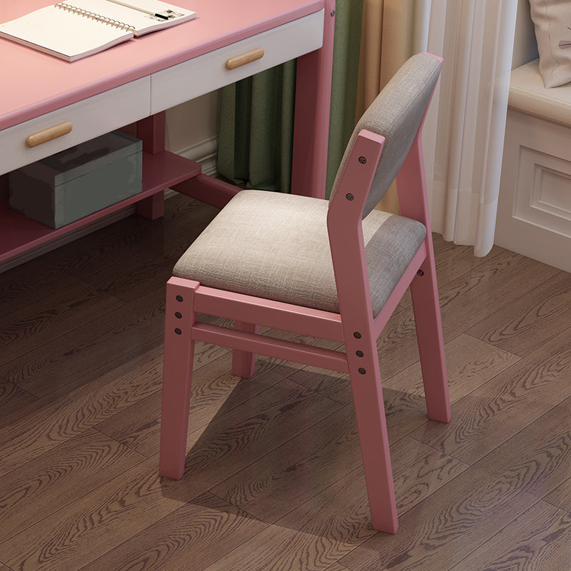 Home Modern Indoor-Outdoor Wood Chair Armless Open Back Dining Single Chair Pink Clearhalo ' kitchen&dining_furn' 'Dining Chairs' 'Dining Tables & Seating' 'dining_chair' 'furn' 'furn_dining_chair' 'Furniture' 'furniture_dining_chair' 'Kitchen & Dining Furniture' 'kitchen' 4038253