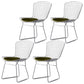 Scandinavian Metal Bedroom Side Chair Cross Back Matte Finish Dining Chair White Green 4 Piece Set Clearhalo ' kitchen&dining_furn' 'Dining Chairs' 'Dining Tables & Seating' 'dining_chair' 'furn' 'furn_dining_chair' 'Furniture' 'furniture_dining_chair' 'Kitchen & Dining Furniture' 'kitchen' 4038265
