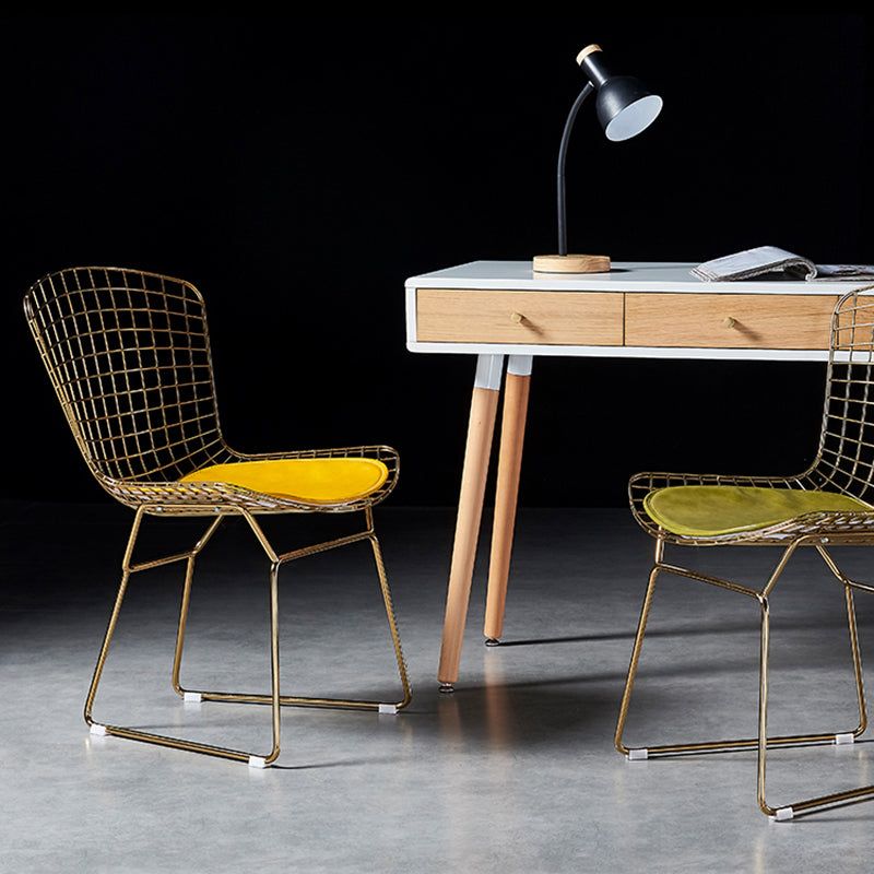 Scandinavian Metal Bedroom Side Chair Cross Back Matte Finish Dining Chair Clearhalo ' kitchen&dining_furn' 'Dining Chairs' 'Dining Tables & Seating' 'dining_chair' 'furn' 'furn_dining_chair' 'Furniture' 'furniture_dining_chair' 'Kitchen & Dining Furniture' 'kitchen' 4038271