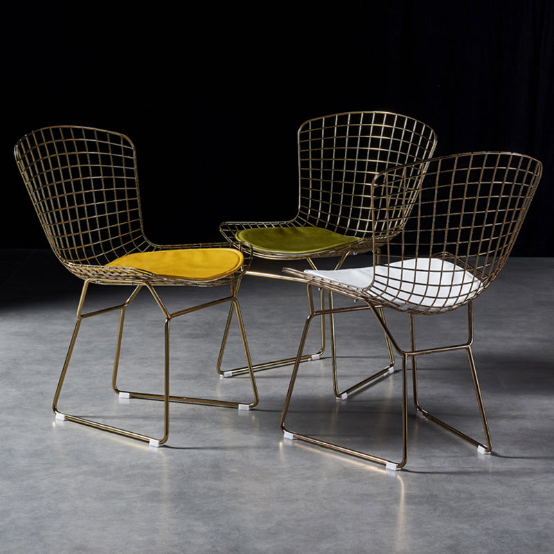 Scandinavian Metal Bedroom Side Chair Cross Back Matte Finish Dining Chair Clearhalo ' kitchen&dining_furn' 'Dining Chairs' 'Dining Tables & Seating' 'dining_chair' 'furn' 'furn_dining_chair' 'Furniture' 'furniture_dining_chair' 'Kitchen & Dining Furniture' 'kitchen' 4038282