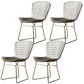 Scandinavian Metal Bedroom Side Chair Cross Back Matte Finish Dining Chair Gold Gray 4 Piece Set Clearhalo ' kitchen&dining_furn' 'Dining Chairs' 'Dining Tables & Seating' 'dining_chair' 'furn' 'furn_dining_chair' 'Furniture' 'furniture_dining_chair' 'Kitchen & Dining Furniture' 'kitchen' 4038283