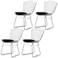 Scandinavian Metal Bedroom Side Chair Cross Back Matte Finish Dining Chair White Black 4 Piece Set Clearhalo ' kitchen&dining_furn' 'Dining Chairs' 'Dining Tables & Seating' 'dining_chair' 'furn' 'furn_dining_chair' 'Furniture' 'furniture_dining_chair' 'Kitchen & Dining Furniture' 'kitchen' 4038288