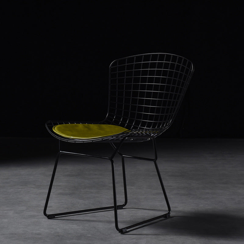 Scandinavian Metal Bedroom Side Chair Cross Back Matte Finish Dining Chair Black Green 1 Piece Clearhalo ' kitchen&dining_furn' 'Dining Chairs' 'Dining Tables & Seating' 'dining_chair' 'furn' 'furn_dining_chair' 'Furniture' 'furniture_dining_chair' 'Kitchen & Dining Furniture' 'kitchen' 4038298