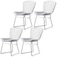 Scandinavian Metal Bedroom Side Chair Cross Back Matte Finish Dining Chair White White 4 Piece Set Clearhalo ' kitchen&dining_furn' 'Dining Chairs' 'Dining Tables & Seating' 'dining_chair' 'furn' 'furn_dining_chair' 'Furniture' 'furniture_dining_chair' 'Kitchen & Dining Furniture' 'kitchen' 4038300