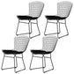 Scandinavian Metal Bedroom Side Chair Cross Back Matte Finish Dining Chair Black Black 4 Piece Set Clearhalo ' kitchen&dining_furn' 'Dining Chairs' 'Dining Tables & Seating' 'dining_chair' 'furn' 'furn_dining_chair' 'Furniture' 'furniture_dining_chair' 'Kitchen & Dining Furniture' 'kitchen' 4038303