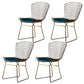 Scandinavian Metal Bedroom Side Chair Cross Back Matte Finish Dining Chair Gold Blue 4 Piece Set Clearhalo ' kitchen&dining_furn' 'Dining Chairs' 'Dining Tables & Seating' 'dining_chair' 'furn' 'furn_dining_chair' 'Furniture' 'furniture_dining_chair' 'Kitchen & Dining Furniture' 'kitchen' 4038312