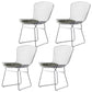 Scandinavian Metal Bedroom Side Chair Cross Back Matte Finish Dining Chair White Gray 4 Piece Set Clearhalo ' kitchen&dining_furn' 'Dining Chairs' 'Dining Tables & Seating' 'dining_chair' 'furn' 'furn_dining_chair' 'Furniture' 'furniture_dining_chair' 'Kitchen & Dining Furniture' 'kitchen' 4038318