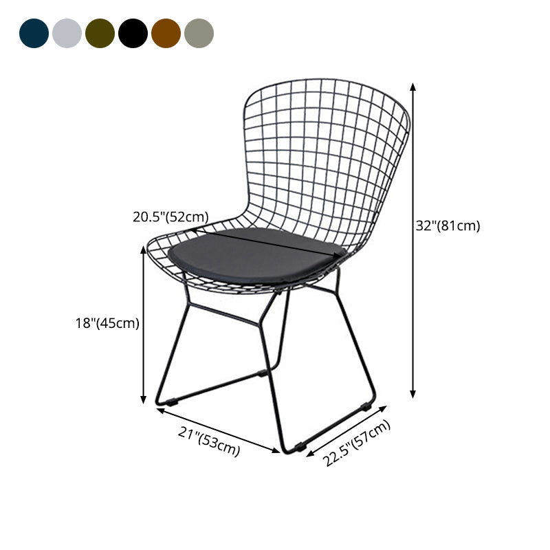Scandinavian Metal Bedroom Side Chair Cross Back Matte Finish Dining Chair Clearhalo ' kitchen&dining_furn' 'Dining Chairs' 'Dining Tables & Seating' 'dining_chair' 'furn' 'furn_dining_chair' 'Furniture' 'furniture_dining_chair' 'Kitchen & Dining Furniture' 'kitchen' 4038330