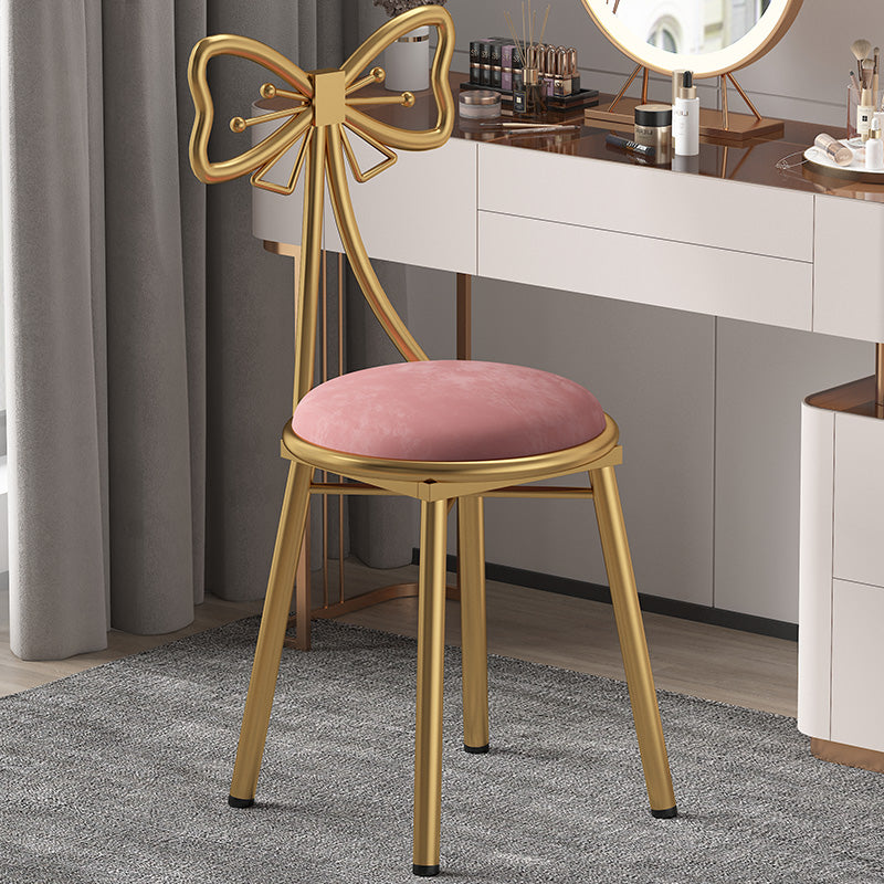 Scandinavian Style Upholstered Armless Dining Chair Open Back Dining Single Chair Nude Pink Clearhalo ' kitchen&dining_furn' 'Dining Chairs' 'Dining Tables & Seating' 'dining_chair' 'furn' 'furn_dining_chair' 'Furniture' 'furniture_dining_chair' 'Kitchen & Dining Furniture' 'kitchen' 4038335