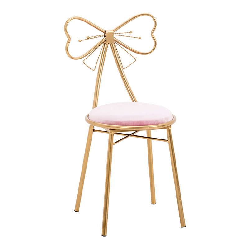 Scandinavian Style Upholstered Dining Chair Open Back Armless Single Chair Pink Clearhalo ' kitchen&dining_furn' 'Dining Chairs' 'Dining Tables & Seating' 'dining_chair' 'furn' 'furn_dining_chair' 'Furniture' 'furniture_dining_chair' 'Kitchen & Dining Furniture' 'kitchen' 4038346