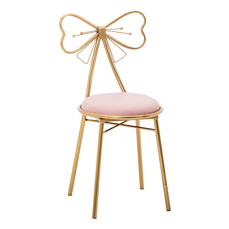 Scandinavian Style Upholstered Dining Chair Open Back Armless Single Chair Pearl Pink Clearhalo ' kitchen&dining_furn' 'Dining Chairs' 'Dining Tables & Seating' 'dining_chair' 'furn' 'furn_dining_chair' 'Furniture' 'furniture_dining_chair' 'Kitchen & Dining Furniture' 'kitchen' 4038353