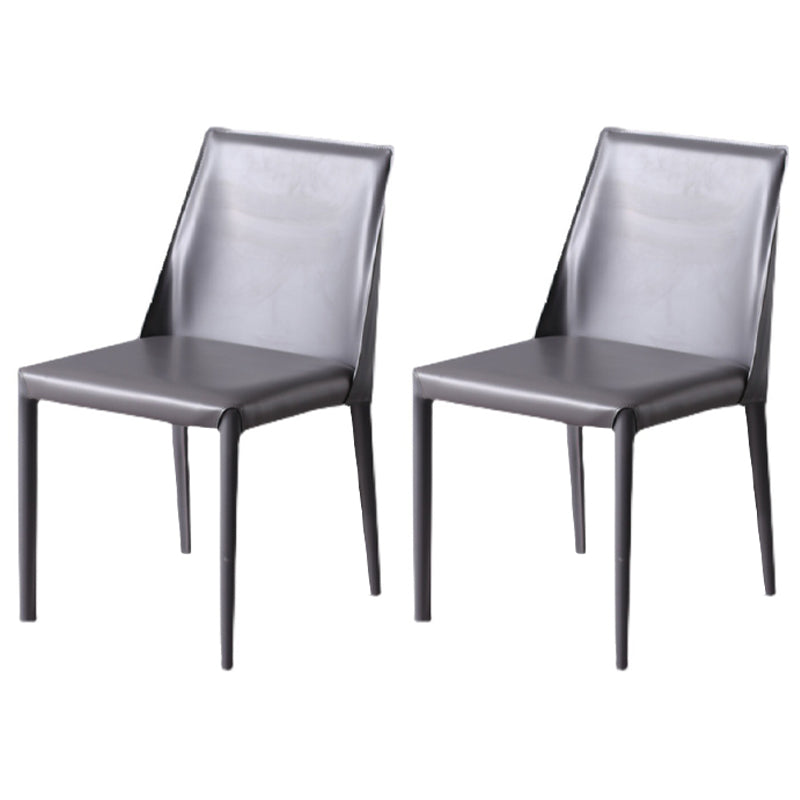 Designer Style Saddle Leather Home Side Chair Parsons Matte Finish Dining Chair(Set of 2) Black Clearhalo ' kitchen&dining_furn' 'Dining Chairs' 'Dining Tables & Seating' 'dining_chair' 'Furniture' 'furniture_dining_chair' 'Kitchen & Dining Furniture' 'kitchen' 4038359