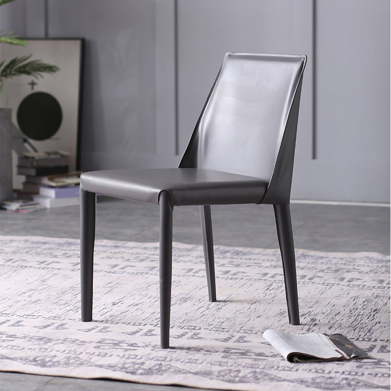 Designer Style Saddle Leather Home Side Chair Parsons Matte Finish Dining Chair(Set of 2) Clearhalo ' kitchen&dining_furn' 'Dining Chairs' 'Dining Tables & Seating' 'dining_chair' 'Furniture' 'furniture_dining_chair' 'Kitchen & Dining Furniture' 'kitchen' 4038361