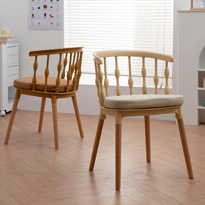 Scandinavian Beech Windsor Back Side Chair Candy Colors Wood Dining Chair (Set of 4) Clearhalo ' kitchen&dining_furn' 'Dining Chairs' 'Dining Tables & Seating' 'dining_chair' 'furn' 'furn_dining_chair' 'Furniture' 'furniture_dining_chair' 'Kitchen & Dining Furniture' 'kitchen' 4038373