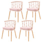 Scandinavian Beech Windsor Back Side Chair Candy Colors Wood Dining Chair (Set of 4) Light Pink Clearhalo ' kitchen&dining_furn' 'Dining Chairs' 'Dining Tables & Seating' 'dining_chair' 'furn' 'furn_dining_chair' 'Furniture' 'furniture_dining_chair' 'Kitchen & Dining Furniture' 'kitchen' 4038377