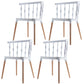 Scandinavian Beech Windsor Back Side Chair Candy Colors Wood Dining Chair (Set of 4) Gloss White Clearhalo ' kitchen&dining_furn' 'Dining Chairs' 'Dining Tables & Seating' 'dining_chair' 'furn' 'furn_dining_chair' 'Furniture' 'furniture_dining_chair' 'Kitchen & Dining Furniture' 'kitchen' 4038386