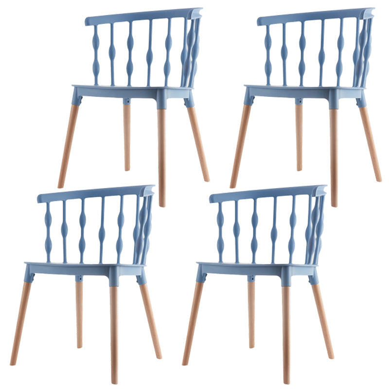 Scandinavian Beech Windsor Back Side Chair Candy Colors Wood Dining Chair (Set of 4) Sky Blue Clearhalo ' kitchen&dining_furn' 'Dining Chairs' 'Dining Tables & Seating' 'dining_chair' 'furn' 'furn_dining_chair' 'Furniture' 'furniture_dining_chair' 'Kitchen & Dining Furniture' 'kitchen' 4038390