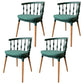 Scandinavian Beech Windsor Back Side Chair Candy Colors Wood Dining Chair (Set of 4) Blackish Green Clearhalo ' kitchen&dining_furn' 'Dining Chairs' 'Dining Tables & Seating' 'dining_chair' 'furn' 'furn_dining_chair' 'Furniture' 'furniture_dining_chair' 'Kitchen & Dining Furniture' 'kitchen' 4038398