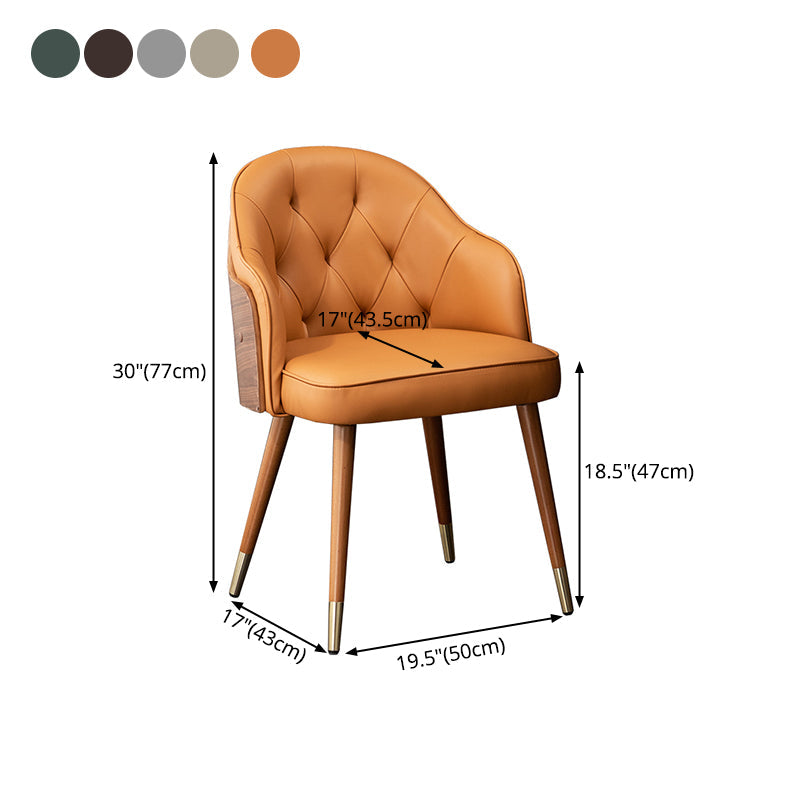 Glam Style Microfiber Leather Dining Chair Solid Back Arm Single Chair Clearhalo ' kitchen&dining_furn' 'Dining Chairs' 'Dining Tables & Seating' 'dining_chair' 'furn' 'furn_dining_chair' 'Furniture' 'furniture_dining_chair' 'Kitchen & Dining Furniture' 'kitchen' 4038420
