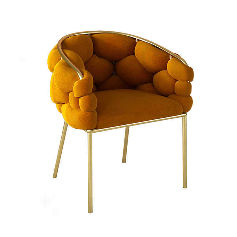 Scandinavian Style Upholstered Dining Chair Solid Back Armless Single Chair Orange Clearhalo ' kitchen&dining_furn' 'Dining Chairs' 'Dining Tables & Seating' 'dining_chair' 'furn' 'furn_dining_chair' 'Furniture' 'furniture_dining_chair' 'Kitchen & Dining Furniture' 'kitchen' 4038425