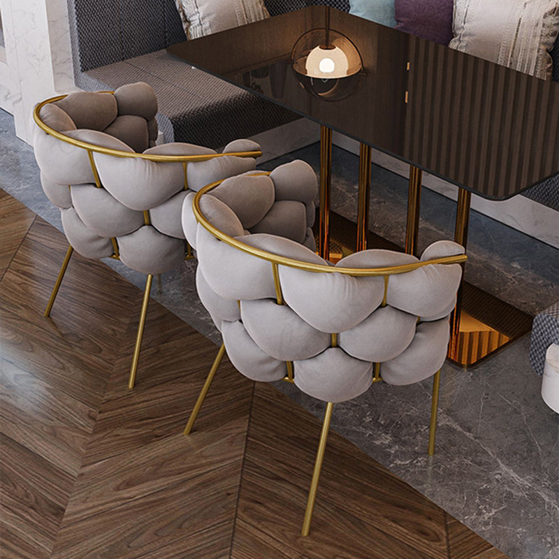 Scandinavian Style Upholstered Dining Chair Solid Back Armless Single Chair Clearhalo ' kitchen&dining_furn' 'Dining Chairs' 'Dining Tables & Seating' 'dining_chair' 'furn' 'furn_dining_chair' 'Furniture' 'furniture_dining_chair' 'Kitchen & Dining Furniture' 'kitchen' 4038426