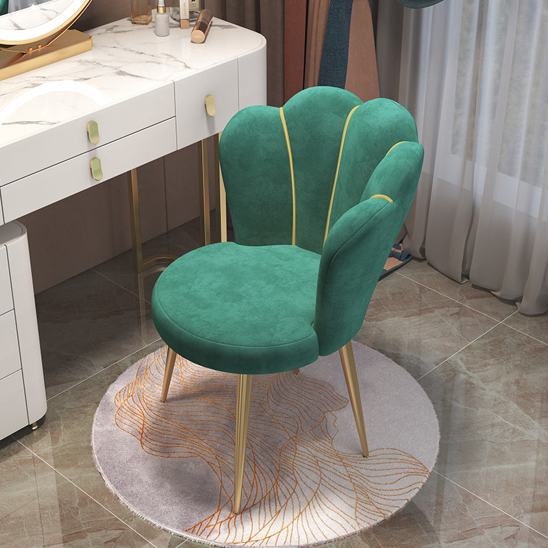 Glam Style Upholstered Armless Dining Chair Solid Back Single Dining Chair Green Clearhalo ' kitchen&dining_furn' 'Dining Chairs' 'Dining Tables & Seating' 'dining_chair' 'furn' 'furn_dining_chair' 'Furniture' 'furniture_dining_chair' 'Kitchen & Dining Furniture' 'kitchen' 4038435