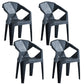 Modern Style Slat Back Stacking Side Chair Plastic Dining Arm Chairs for Home Use Black 4 Piece Set Clearhalo ' kitchen&dining_furn' 'Dining Chairs' 'Dining Tables & Seating' 'dining_chair' 'furn' 'furn_dining_chair' 'Furniture' 'furniture_dining_chair' 'Kitchen & Dining Furniture' 'kitchen' 4038451