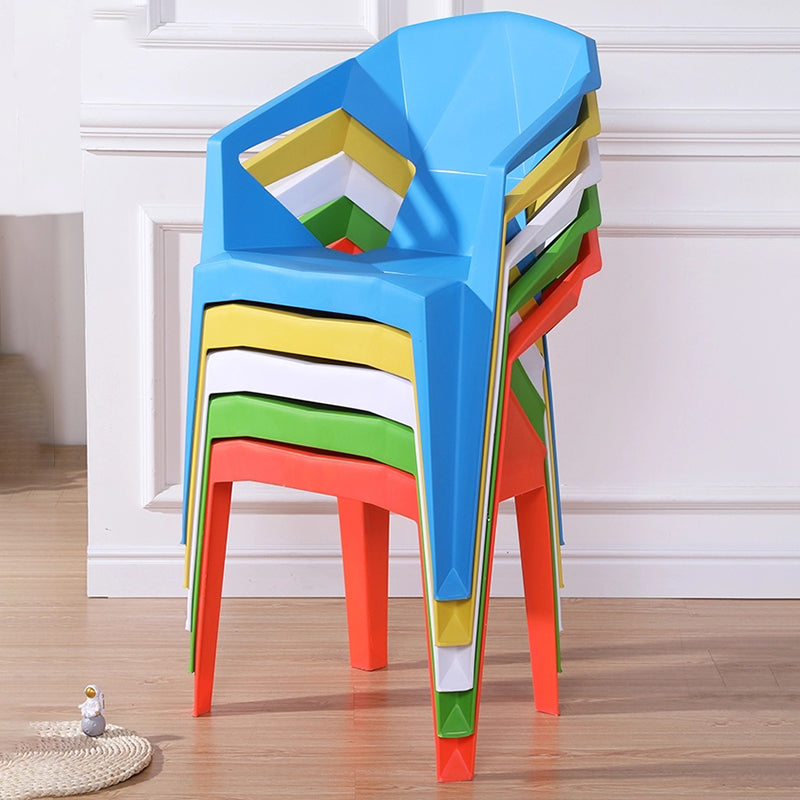 Modern Style Slat Back Stacking Side Chair Plastic Dining Arm Chairs for Home Use Clearhalo ' kitchen&dining_furn' 'Dining Chairs' 'Dining Tables & Seating' 'dining_chair' 'furn' 'furn_dining_chair' 'Furniture' 'furniture_dining_chair' 'Kitchen & Dining Furniture' 'kitchen' 4038452