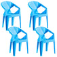 Modern Style Slat Back Stacking Side Chair Plastic Dining Arm Chairs for Home Use Blue 4 Piece Set Clearhalo ' kitchen&dining_furn' 'Dining Chairs' 'Dining Tables & Seating' 'dining_chair' 'furn' 'furn_dining_chair' 'Furniture' 'furniture_dining_chair' 'Kitchen & Dining Furniture' 'kitchen' 4038460