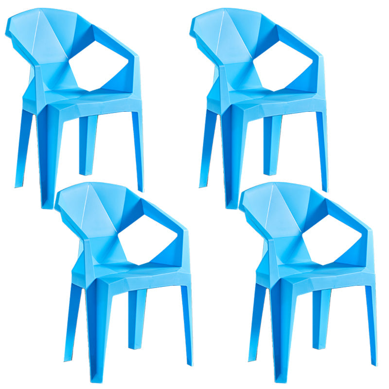 Modern Style Slat Back Stacking Side Chair Plastic Dining Arm Chairs for Home Use Blue 4 Piece Set Clearhalo ' kitchen&dining_furn' 'Dining Chairs' 'Dining Tables & Seating' 'dining_chair' 'furn' 'furn_dining_chair' 'Furniture' 'furniture_dining_chair' 'Kitchen & Dining Furniture' 'kitchen' 4038460