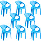 Modern Style Slat Back Stacking Side Chair Plastic Dining Arm Chairs for Home Use Blue 8 Piece Set Clearhalo ' kitchen&dining_furn' 'Dining Chairs' 'Dining Tables & Seating' 'dining_chair' 'furn' 'furn_dining_chair' 'Furniture' 'furniture_dining_chair' 'Kitchen & Dining Furniture' 'kitchen' 4038462