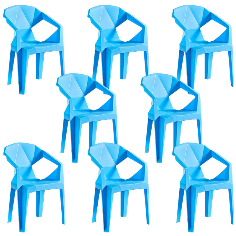 Modern Style Slat Back Stacking Side Chair Plastic Dining Arm Chairs for Home Use Blue 8 Piece Set Clearhalo ' kitchen&dining_furn' 'Dining Chairs' 'Dining Tables & Seating' 'dining_chair' 'furn' 'furn_dining_chair' 'Furniture' 'furniture_dining_chair' 'Kitchen & Dining Furniture' 'kitchen' 4038462