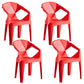 Modern Style Slat Back Stacking Side Chair Plastic Dining Arm Chairs for Home Use Red 4 Piece Set Clearhalo ' kitchen&dining_furn' 'Dining Chairs' 'Dining Tables & Seating' 'dining_chair' 'furn' 'furn_dining_chair' 'Furniture' 'furniture_dining_chair' 'Kitchen & Dining Furniture' 'kitchen' 4038463