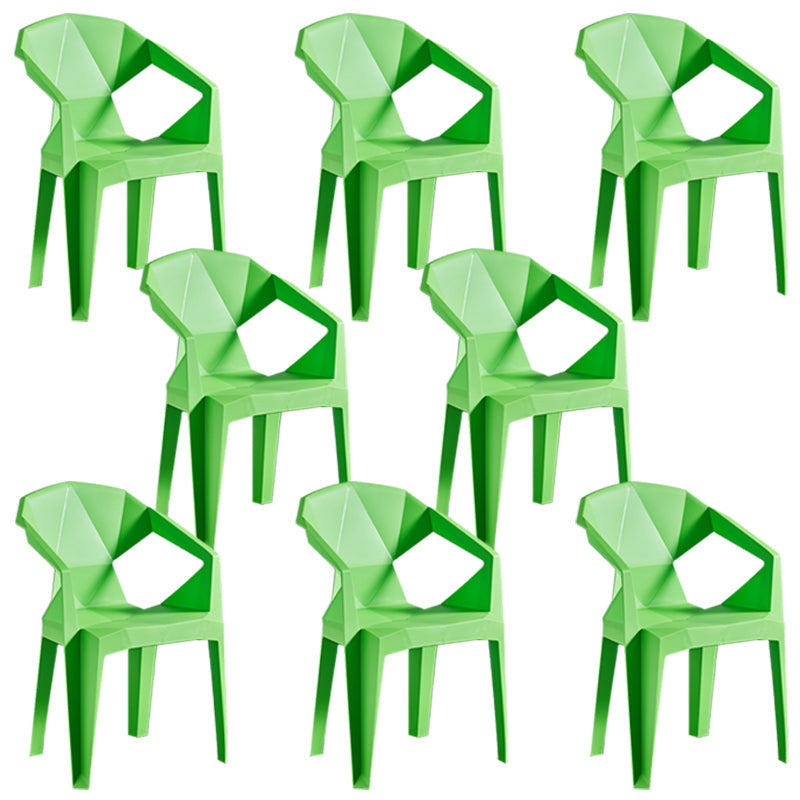 Modern Style Slat Back Stacking Side Chair Plastic Dining Arm Chairs for Home Use Green 8 Piece Set Clearhalo ' kitchen&dining_furn' 'Dining Chairs' 'Dining Tables & Seating' 'dining_chair' 'furn' 'furn_dining_chair' 'Furniture' 'furniture_dining_chair' 'Kitchen & Dining Furniture' 'kitchen' 4038470