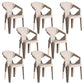 Modern Style Slat Back Stacking Side Chair Plastic Dining Arm Chairs for Home Use Beige 8 Piece Set Clearhalo ' kitchen&dining_furn' 'Dining Chairs' 'Dining Tables & Seating' 'dining_chair' 'furn' 'furn_dining_chair' 'Furniture' 'furniture_dining_chair' 'Kitchen & Dining Furniture' 'kitchen' 4038472