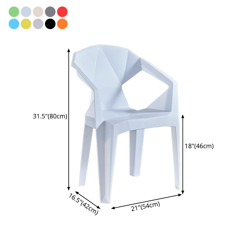 Modern Style Slat Back Stacking Side Chair Plastic Dining Arm Chairs for Home Use Clearhalo ' kitchen&dining_furn' 'Dining Chairs' 'Dining Tables & Seating' 'dining_chair' 'furn' 'furn_dining_chair' 'Furniture' 'furniture_dining_chair' 'Kitchen & Dining Furniture' 'kitchen' 4038475