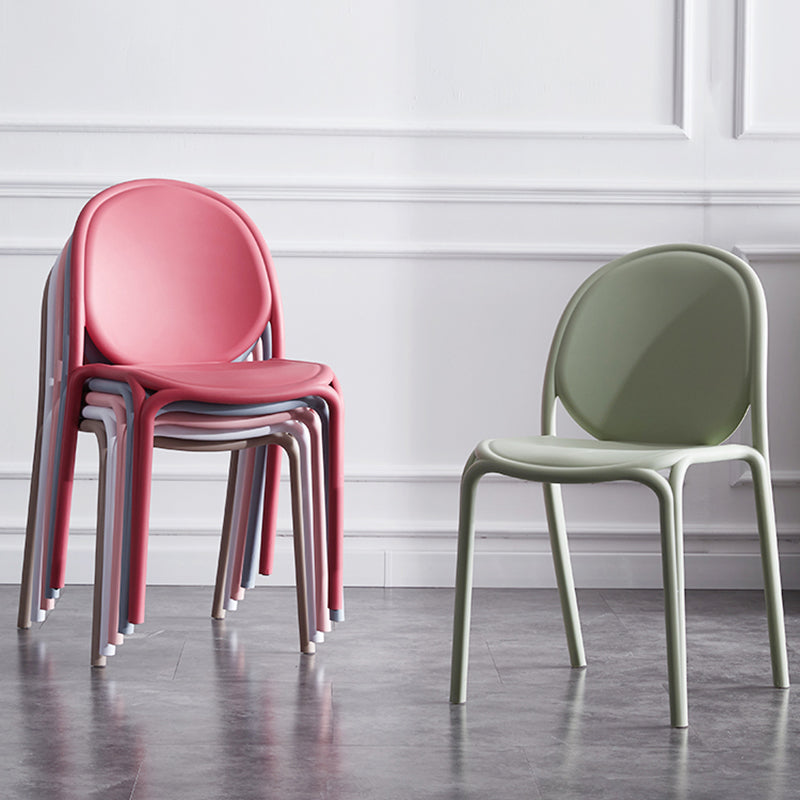 Scandinavian Style Plastic Dining Armless Chair Solid Back Dining Side Chairs Clearhalo ' kitchen&dining_furn' 'Dining Chairs' 'Dining Tables & Seating' 'dining_chair' 'furn' 'furn_dining_chair' 'Furniture' 'furniture_dining_chair' 'Kitchen & Dining Furniture' 'kitchen' 4038476