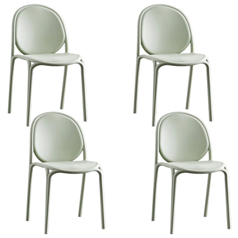 Scandinavian Style Plastic Dining Armless Chair Solid Back Dining Side Chairs Green 4 Piece Set Clearhalo ' kitchen&dining_furn' 'Dining Chairs' 'Dining Tables & Seating' 'dining_chair' 'furn' 'furn_dining_chair' 'Furniture' 'furniture_dining_chair' 'Kitchen & Dining Furniture' 'kitchen' 4038477