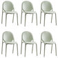 Scandinavian Style Plastic Dining Armless Chair Solid Back Dining Side Chairs Green 6 Piece Set Clearhalo ' kitchen&dining_furn' 'Dining Chairs' 'Dining Tables & Seating' 'dining_chair' 'furn' 'furn_dining_chair' 'Furniture' 'furniture_dining_chair' 'Kitchen & Dining Furniture' 'kitchen' 4038478