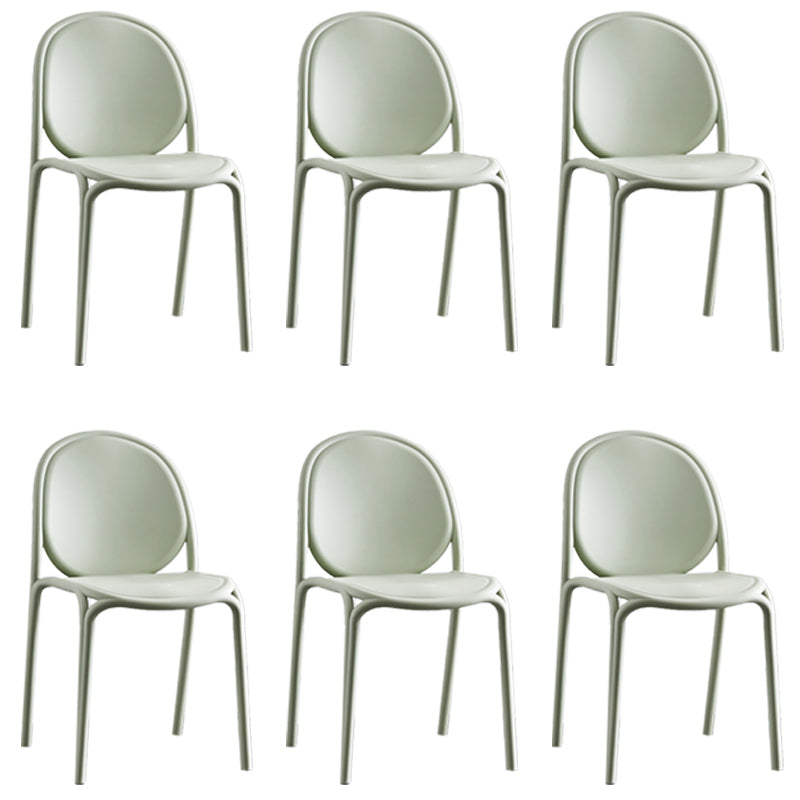 Scandinavian Style Plastic Dining Armless Chair Solid Back Dining Side Chairs Green 6 Piece Set Clearhalo ' kitchen&dining_furn' 'Dining Chairs' 'Dining Tables & Seating' 'dining_chair' 'furn' 'furn_dining_chair' 'Furniture' 'furniture_dining_chair' 'Kitchen & Dining Furniture' 'kitchen' 4038478