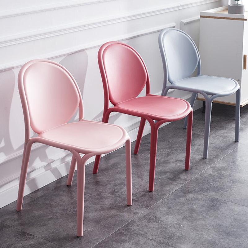 Scandinavian Style Plastic Dining Armless Chair Solid Back Dining Side Chairs Clearhalo ' kitchen&dining_furn' 'Dining Chairs' 'Dining Tables & Seating' 'dining_chair' 'furn' 'furn_dining_chair' 'Furniture' 'furniture_dining_chair' 'Kitchen & Dining Furniture' 'kitchen' 4038479