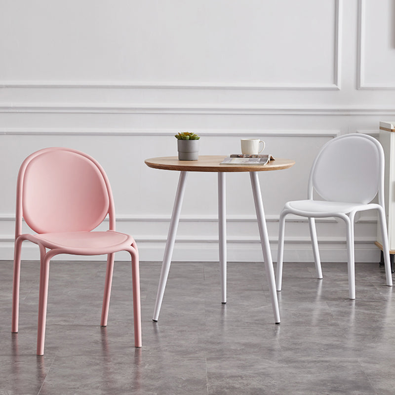 Scandinavian Style Plastic Dining Armless Chair Solid Back Dining Side Chairs Clearhalo ' kitchen&dining_furn' 'Dining Chairs' 'Dining Tables & Seating' 'dining_chair' 'furn' 'furn_dining_chair' 'Furniture' 'furniture_dining_chair' 'Kitchen & Dining Furniture' 'kitchen' 4038480