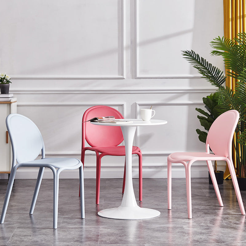 Scandinavian Style Plastic Dining Armless Chair Solid Back Dining Side Chairs Clearhalo ' kitchen&dining_furn' 'Dining Chairs' 'Dining Tables & Seating' 'dining_chair' 'furn' 'furn_dining_chair' 'Furniture' 'furniture_dining_chair' 'Kitchen & Dining Furniture' 'kitchen' 4038482